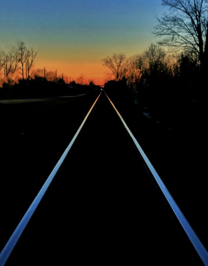 44. ITAP Of Train Tracks At Sunset