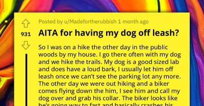 Biker Crashes in Off-Leash Dog Area and Blames Poor Labrador, Despite Dog Being Safely Held by Owner