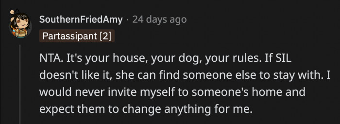 OP has no reason to feel bad about how she handled her sister-in-law's demand, given that she is doing them a favor.