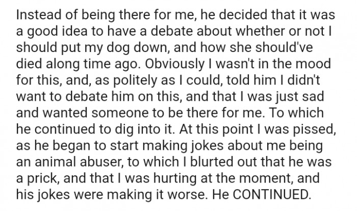 The OP Said He Didn't Want to Debate on This