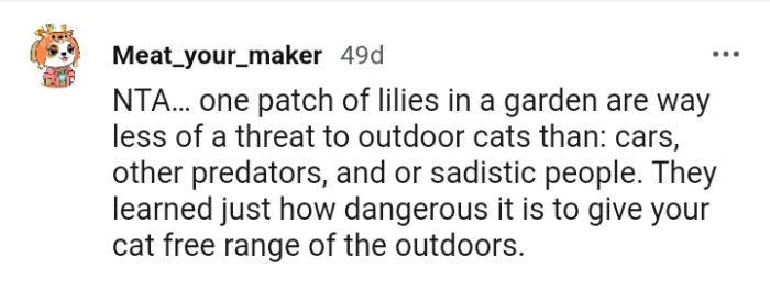 It is dangerous to give your cat free range outdoors