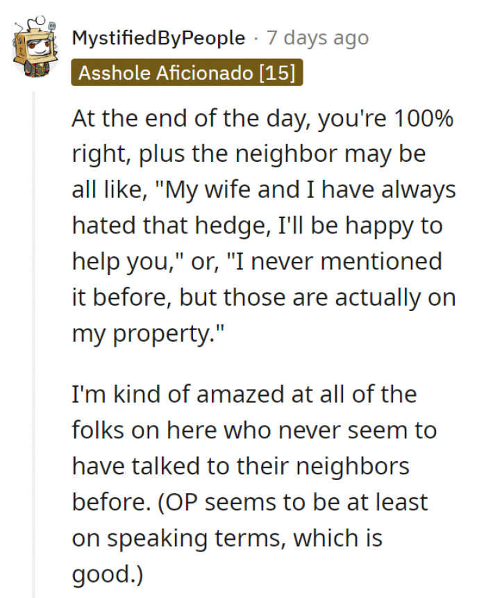 At least we all know that OP is open to talk through things.