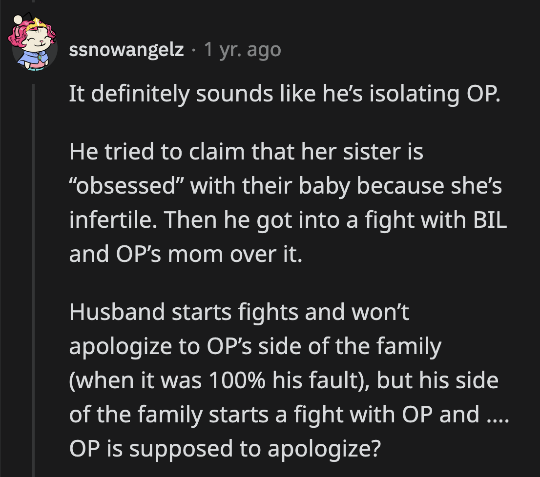 What he said to OP's sister was also nasty. They were right to cut him off.