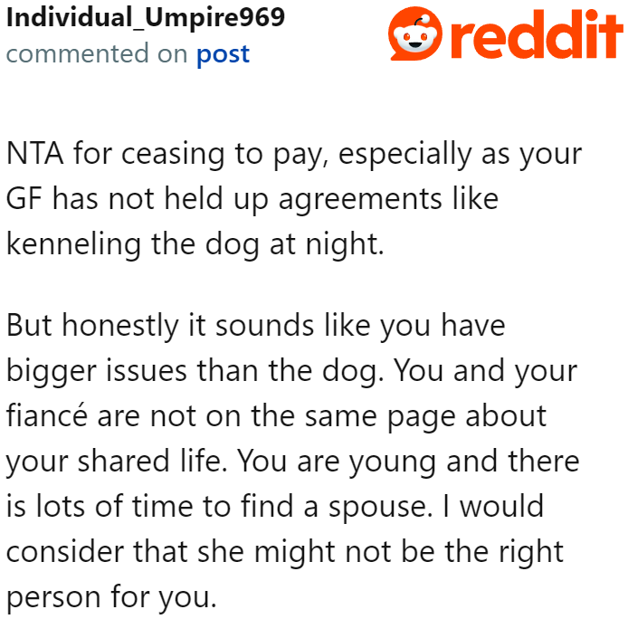 Looks like this issue with the dog brought out the real problem in the relationship.