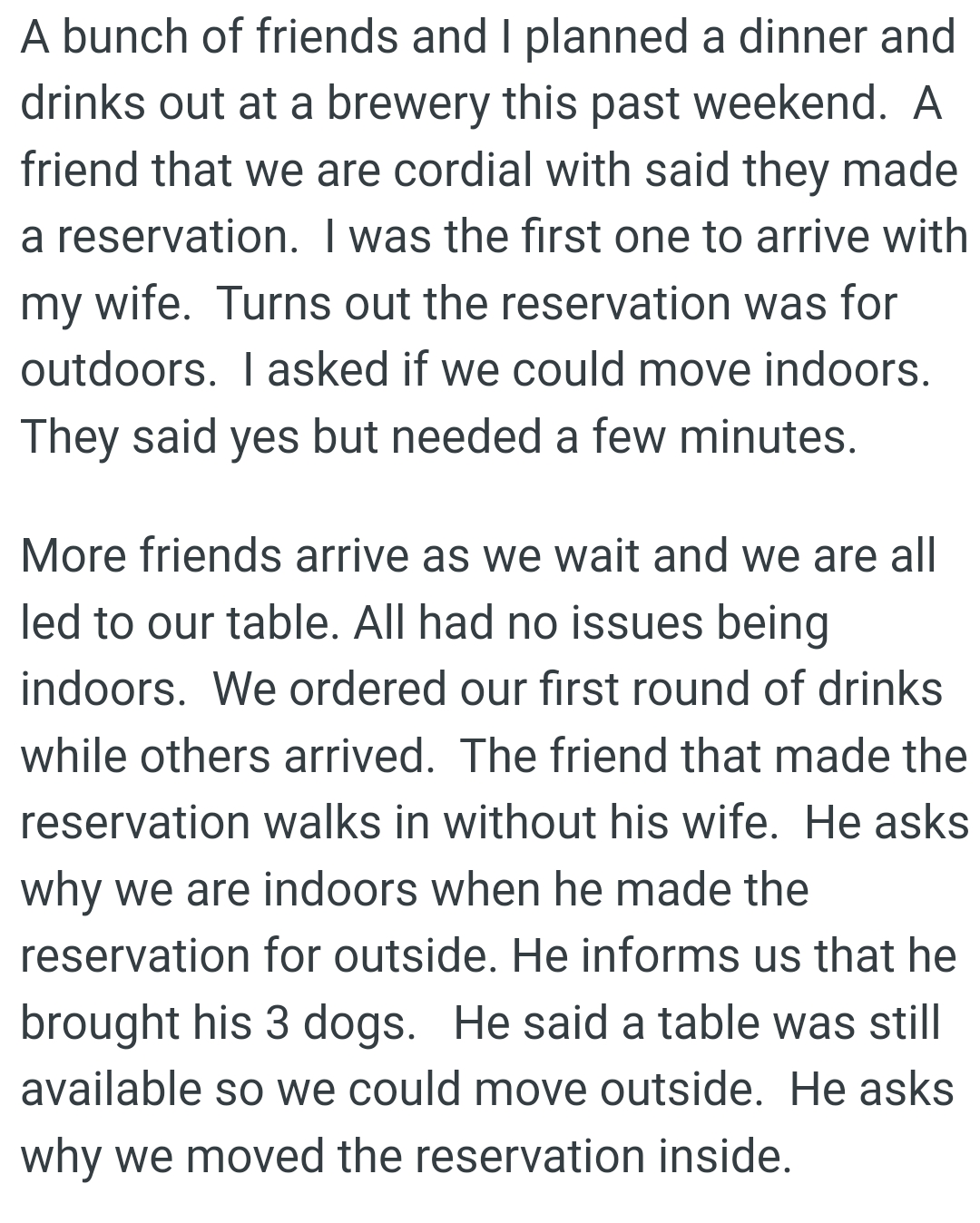 More friends arrive as they wait and they are all led to their table