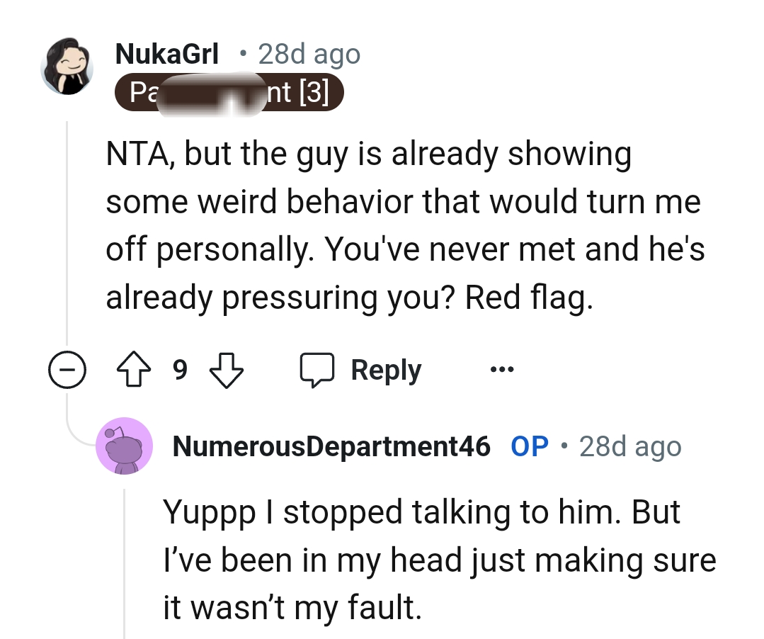 He's pressuring the OP