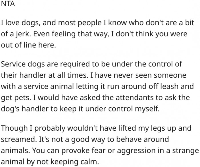 19. Service dogs are supposed to be with their handler at all times.
