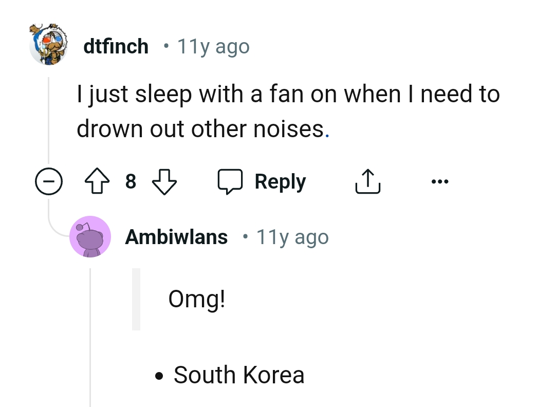 Sleeping with a fan to drown other noises