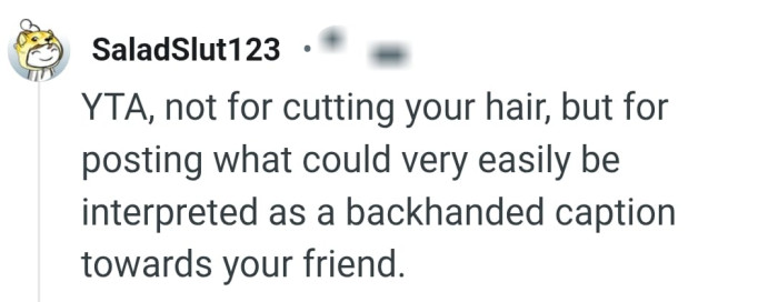 It could easily be interpreted as a back handed caption