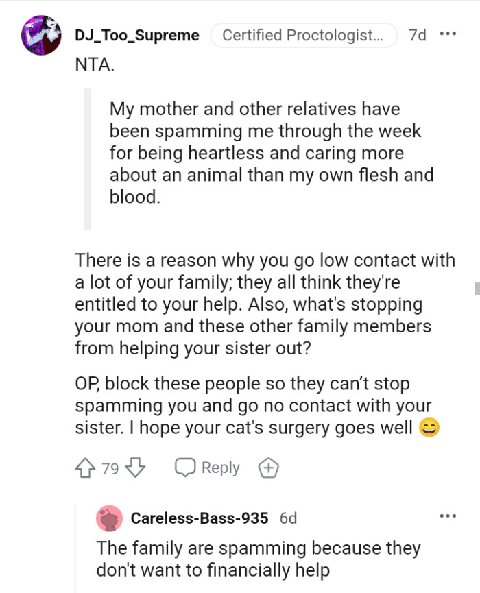 Your family thinks they are entitled to your help