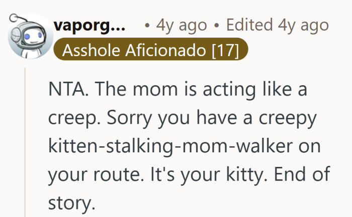 Behind the sharp words is a clear attempt to protect someone who felt increasingly uncomfortable in a public space.