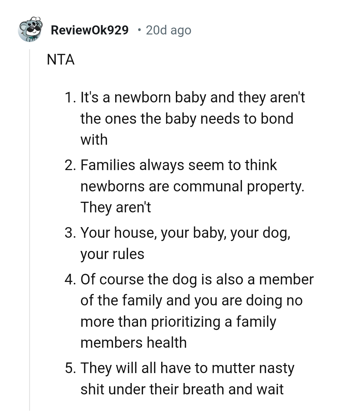 This Redditor Came with a Lot of Reasons.