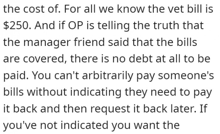 The manager does not want to show the bills