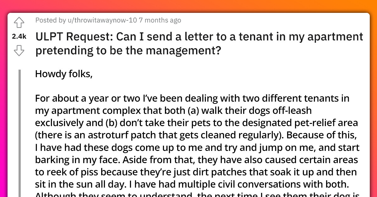 Redditor Sends Pretense Management Letter To Fellow Tenants Who Couldn’t Manage Their Dogs Well