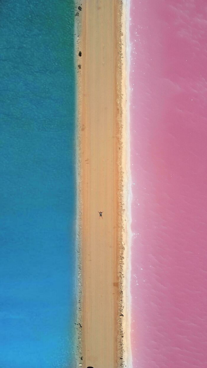 29. ITAP Of Myself Lying Between Two Lakes In South Australia