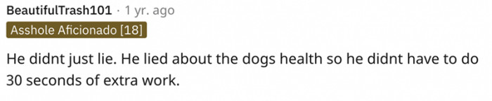 He Lied About the Dog's Health