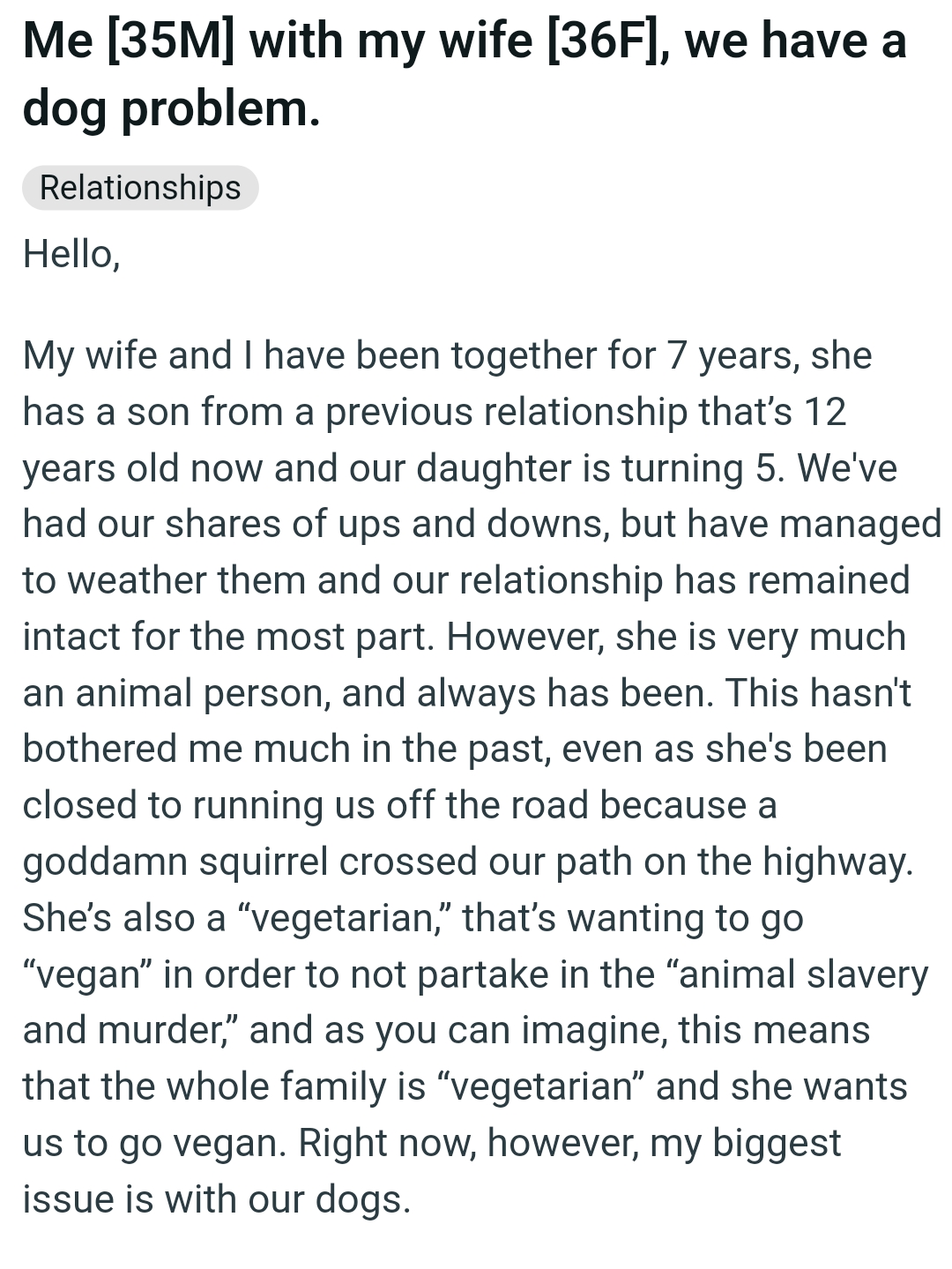 The OP kicks off his story