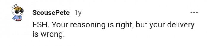 The delivery is wrong