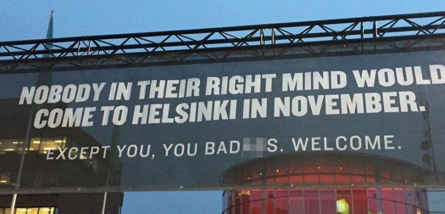 10. A Notice Outside a Helsinki Airport