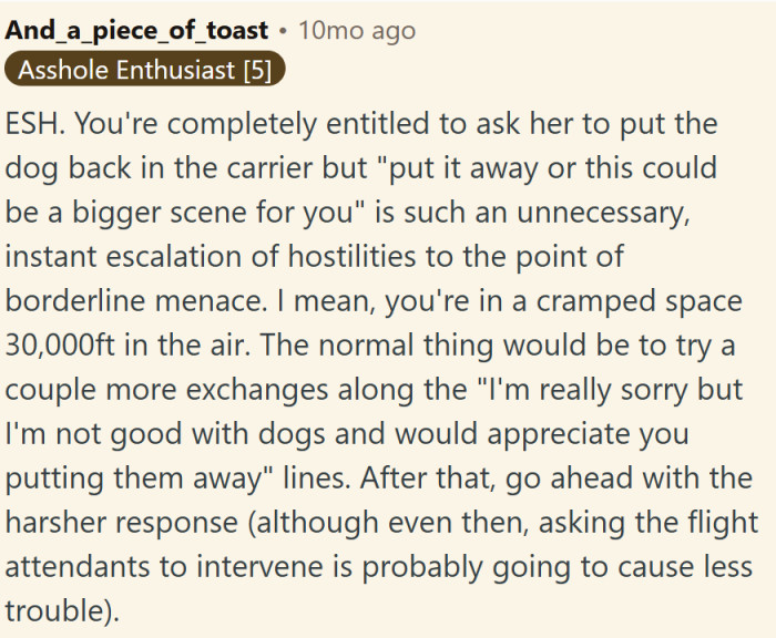 "The normal thing would be to try a couple more exchanges."