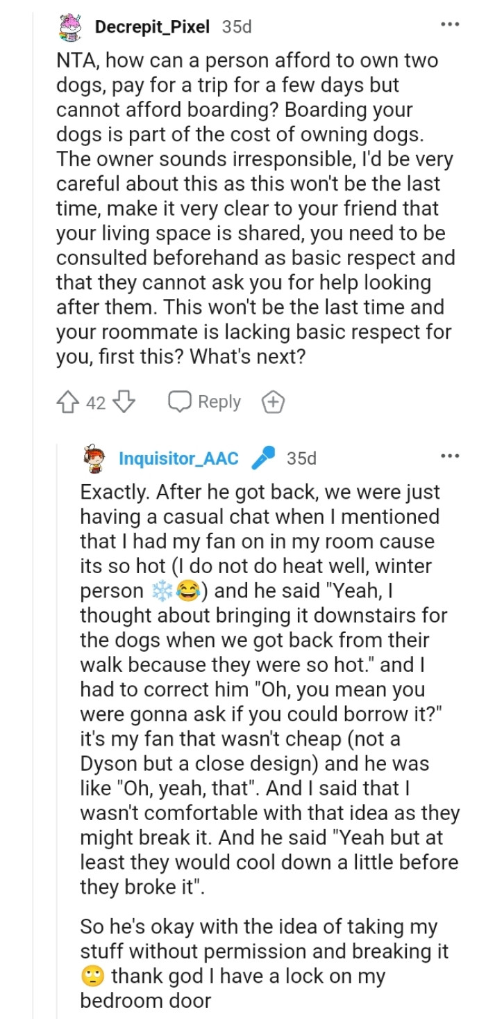 Boarding your dogs is part of the cost of owning dogs