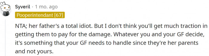 Some Redditors were harsh on the father-in-law.