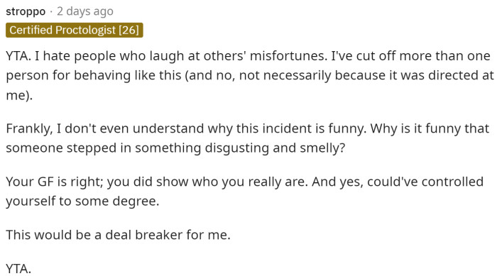 Many people explained that they dislike when individuals laugh at misfortunes. We completely agree and can see why they would be upset.