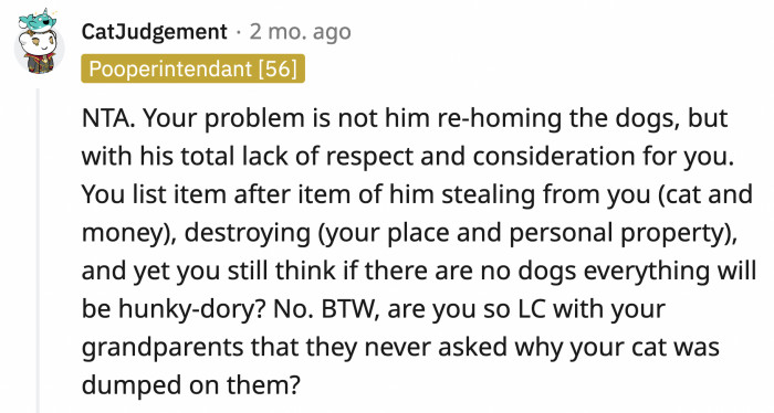 Sam not rehoming his dogs is just a symptom of the real problem