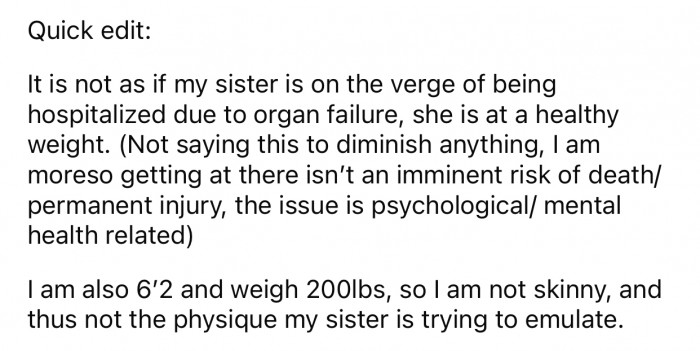OP eventually modified the post to include an ”Edit” for more context.
