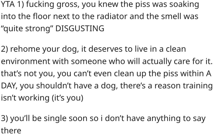 18. The dog deserves to live in a clean environment.
