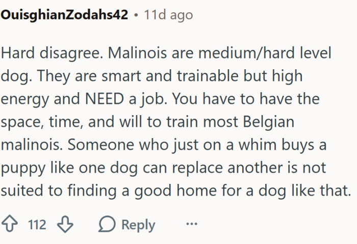 This breed is highly specific