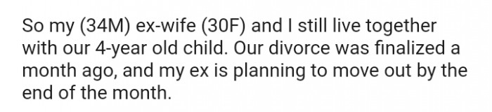 The OP and his wife are now divorced