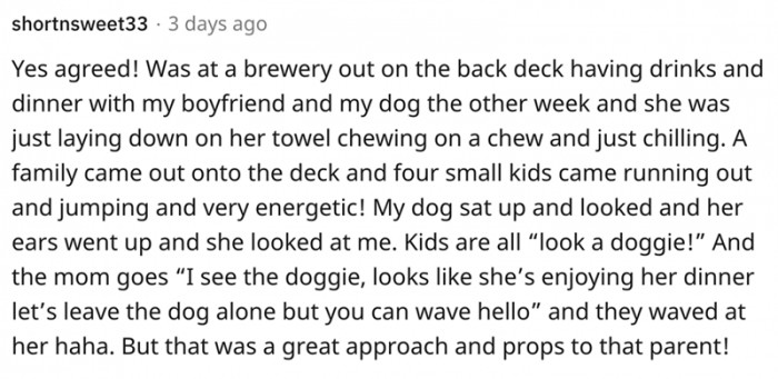 A family came out onto the deck