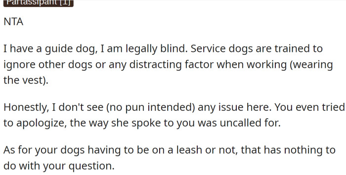 This Redditor shared their experience with service dogs