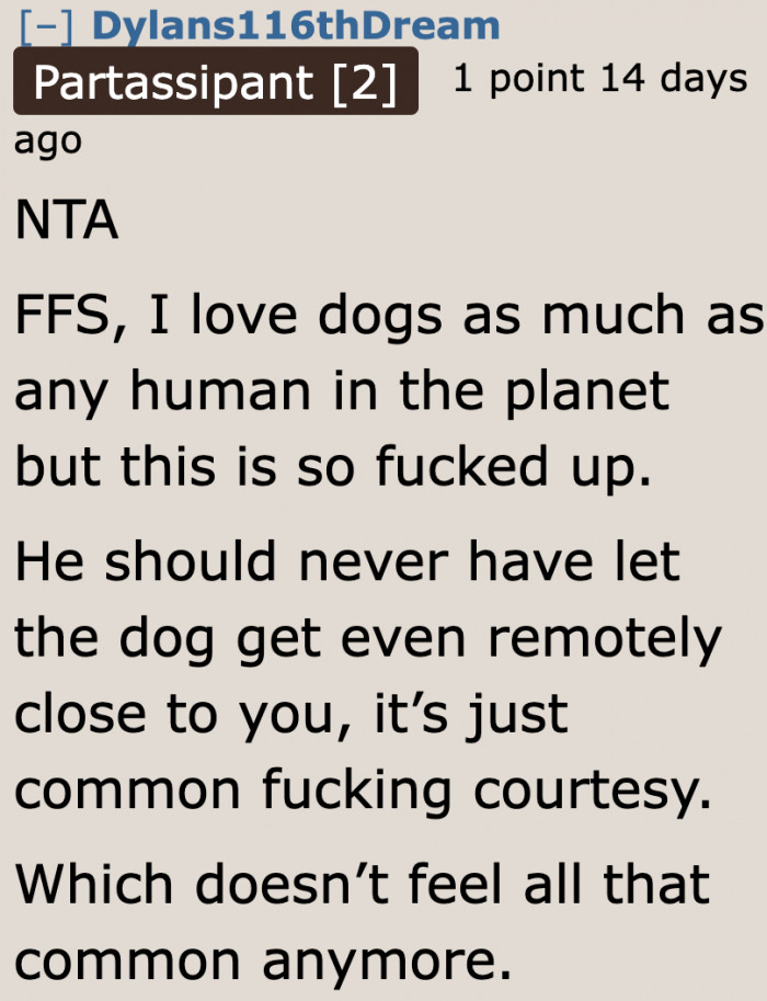 The guy doesn't have courtesy.