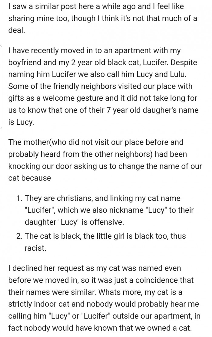 OP just moved into a new neighborhood, but little did she expect that trouble was going to walk right to her doorstep