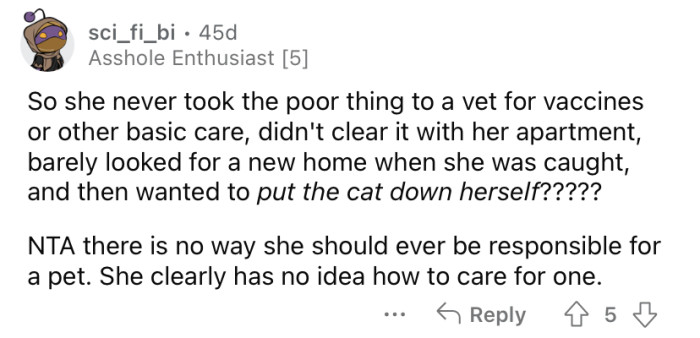 "She clearly has no idea."