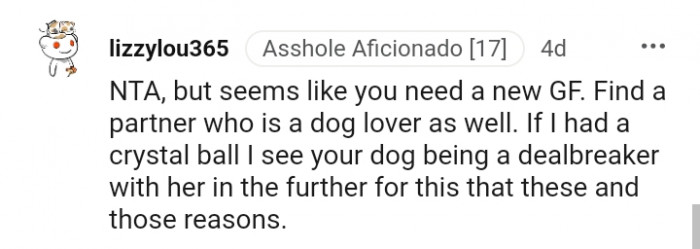 It seems the OP needs a new GF