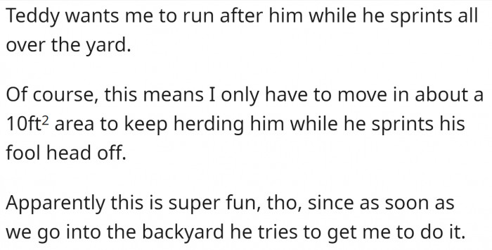 This is a great exercise for humans too! It works both ways.