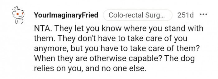 20. The dog relies on you