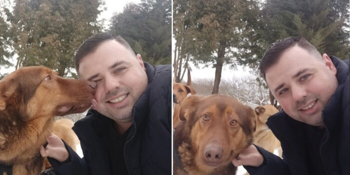 This dog is happy now