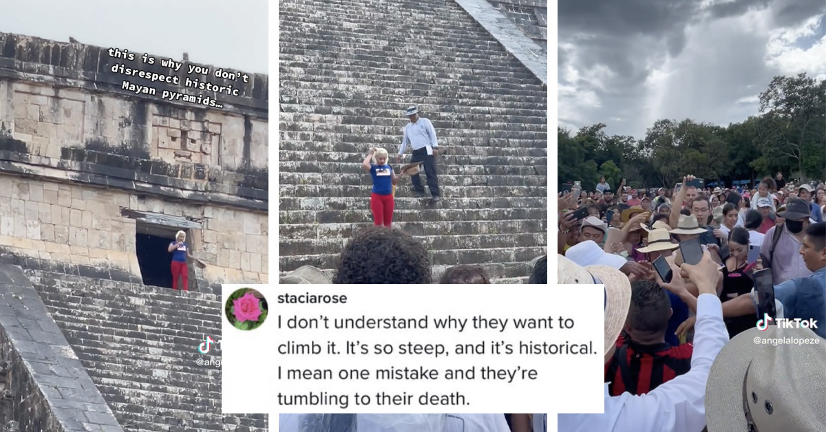 What Happened To The Woman Who Climbed The Mayan Pyramid People Can't Believe This Entitled And Careless Tourist Who Climbed