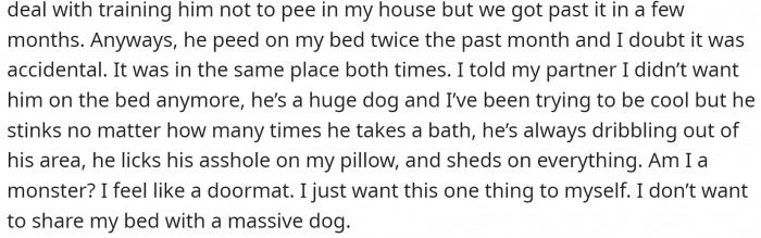 The poor thing is traumatized and does his business everywhere. He started peeing on their bed