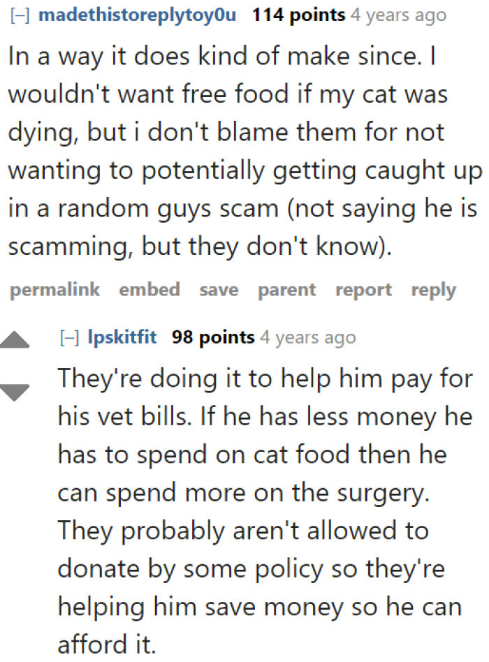 The OP may not be getting financial aid, but he's going to save money on cat food.