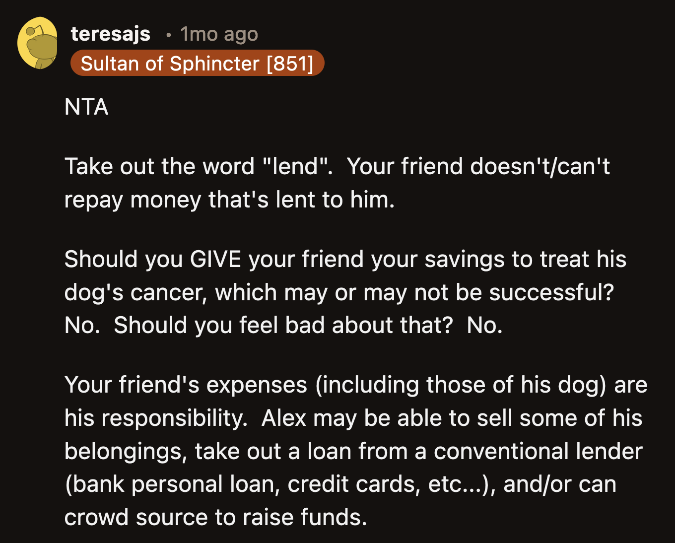 Did Alex Try All He Could to Pay for His Dog's Surgery Before He Asked OP to Fund It?