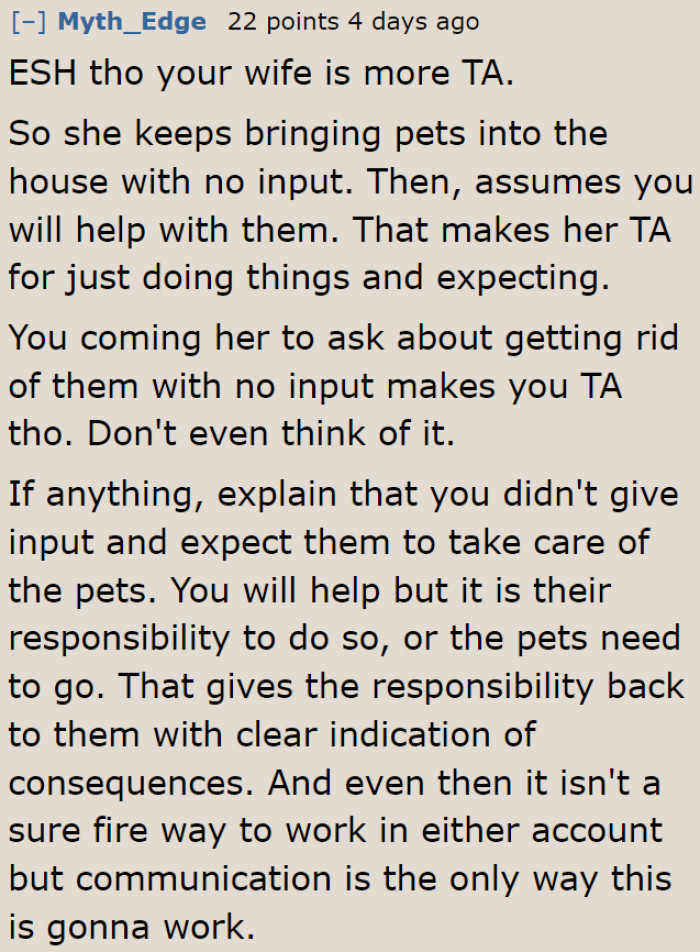 The OP Needs to Talk to His Wife and Tell Her That She Can't Just Assume That He's Okay with Major Decisions Without His Consent.