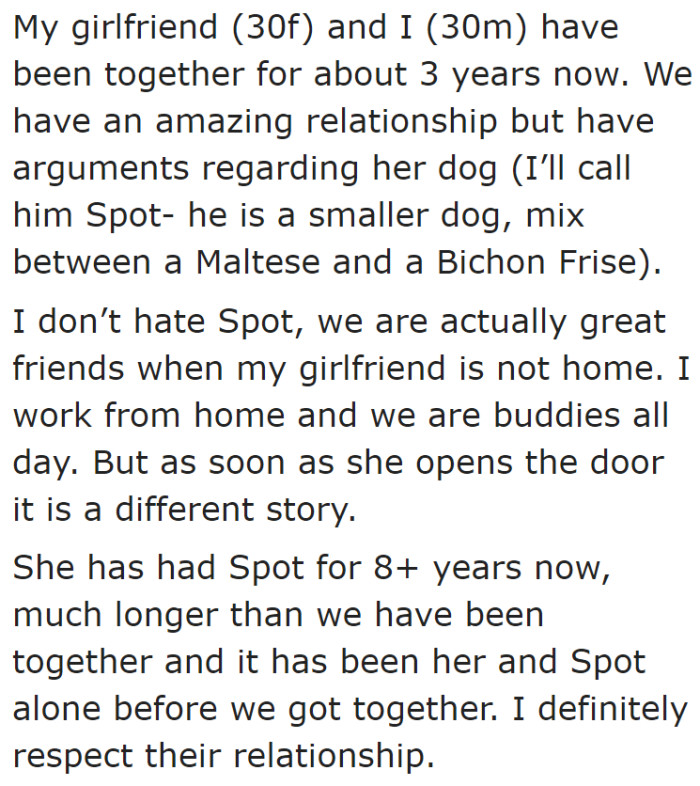 The OP doesn't hate the dog, but it has a behavioral problem.