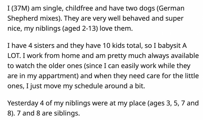 Was OP wrong for refusing to babysit for his sister after the chocolate incident? You can read the full story below: