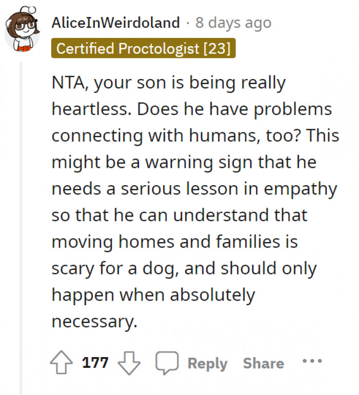 A lot of other people expressed their concerns over how the son is behaving.