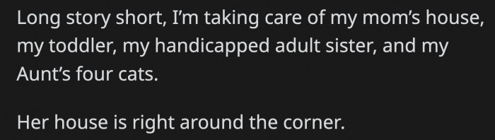 OP has a lot on her plate